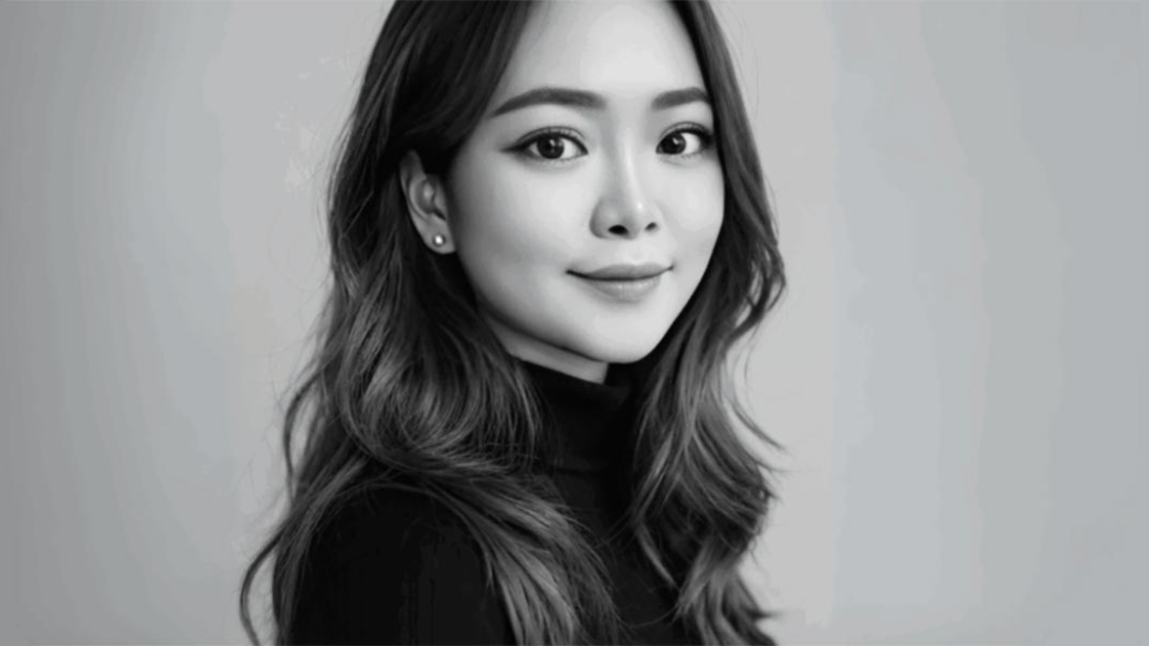 Black and white headshot of Kera Patarawong, looking at the camera and smiling slightly.