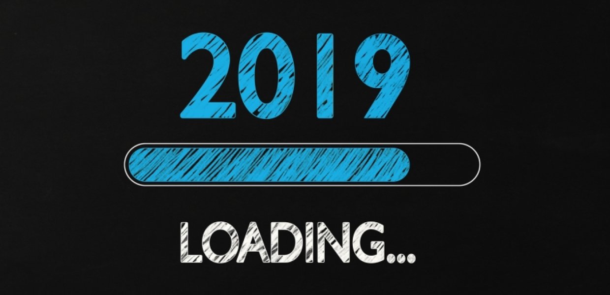Illustration that reads "2019 loading..." with a loading bar in the middle