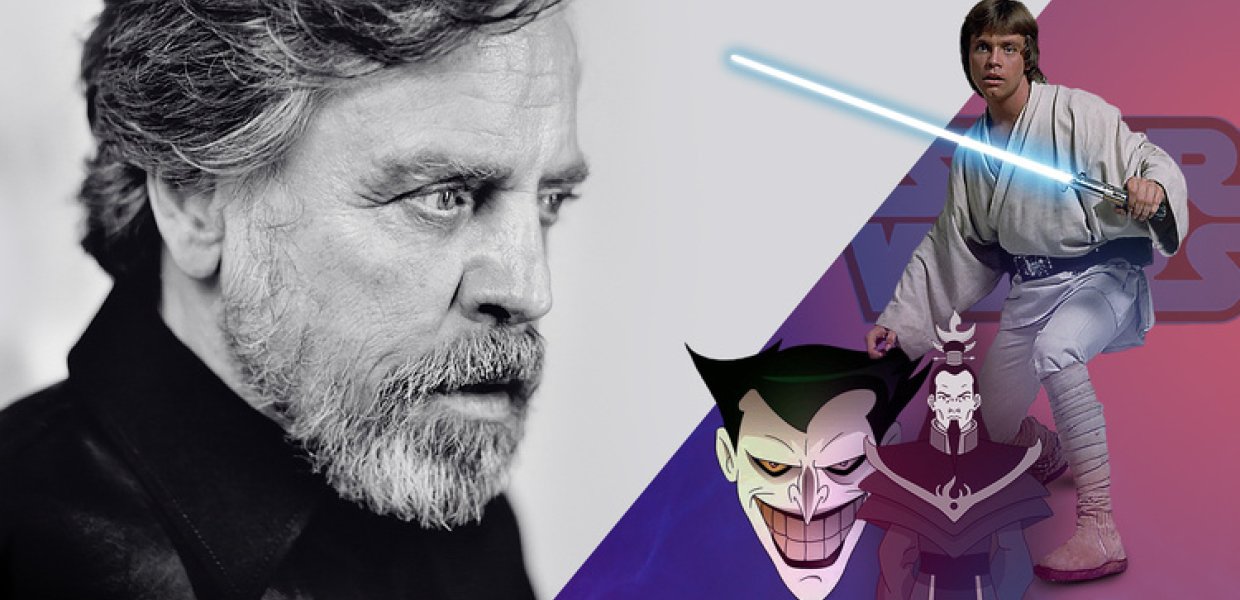 Featured image of Mark Hamill and some pieces of his work collaged with eachother