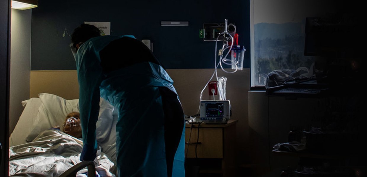 A doctor attending to a patient