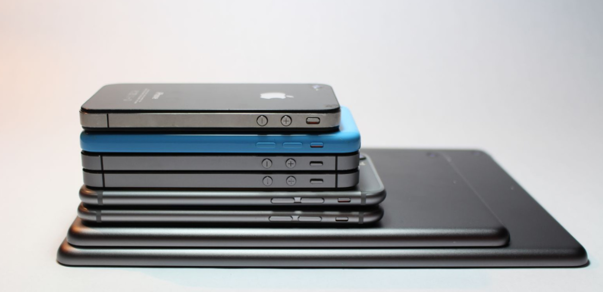A stack of iPhones