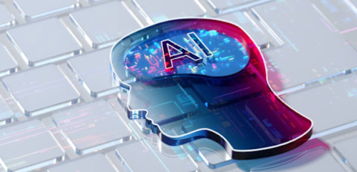An outline of a head in 2 dimensions with AI on top of the brain