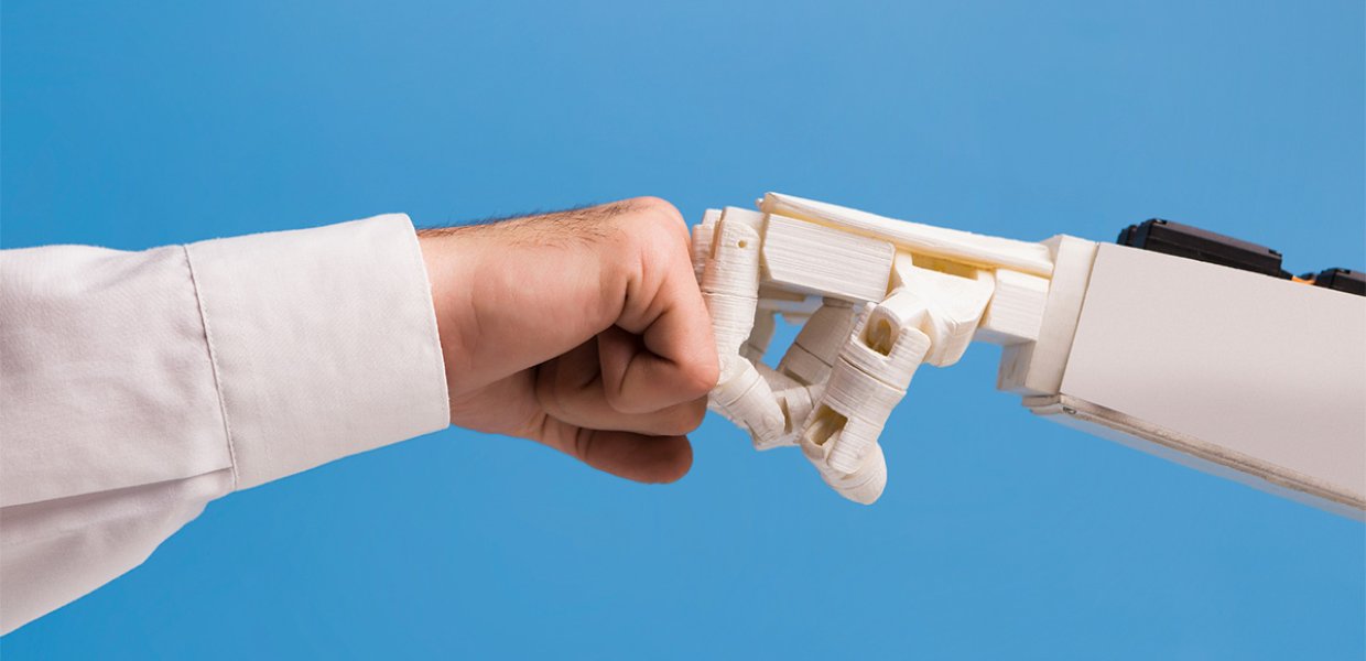 Hand fist-bumping prosthetic hand