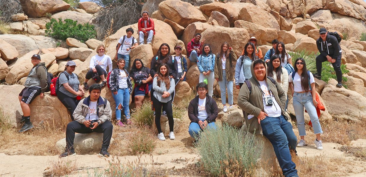 Photo of High school students from Bravo Medical Magnet High School and the Communication and Technology School who took part in the “I Too Am: Teens, Media Arts, & Belonging” project
