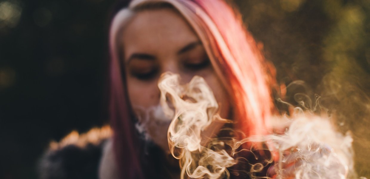 Photo of a person smoking