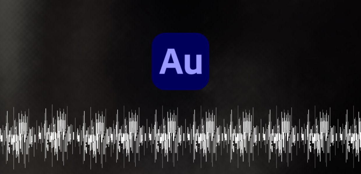 The Adobe Audition logo above an audio waveform. 