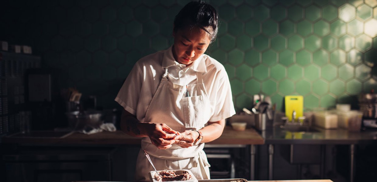 Photo of a person baking