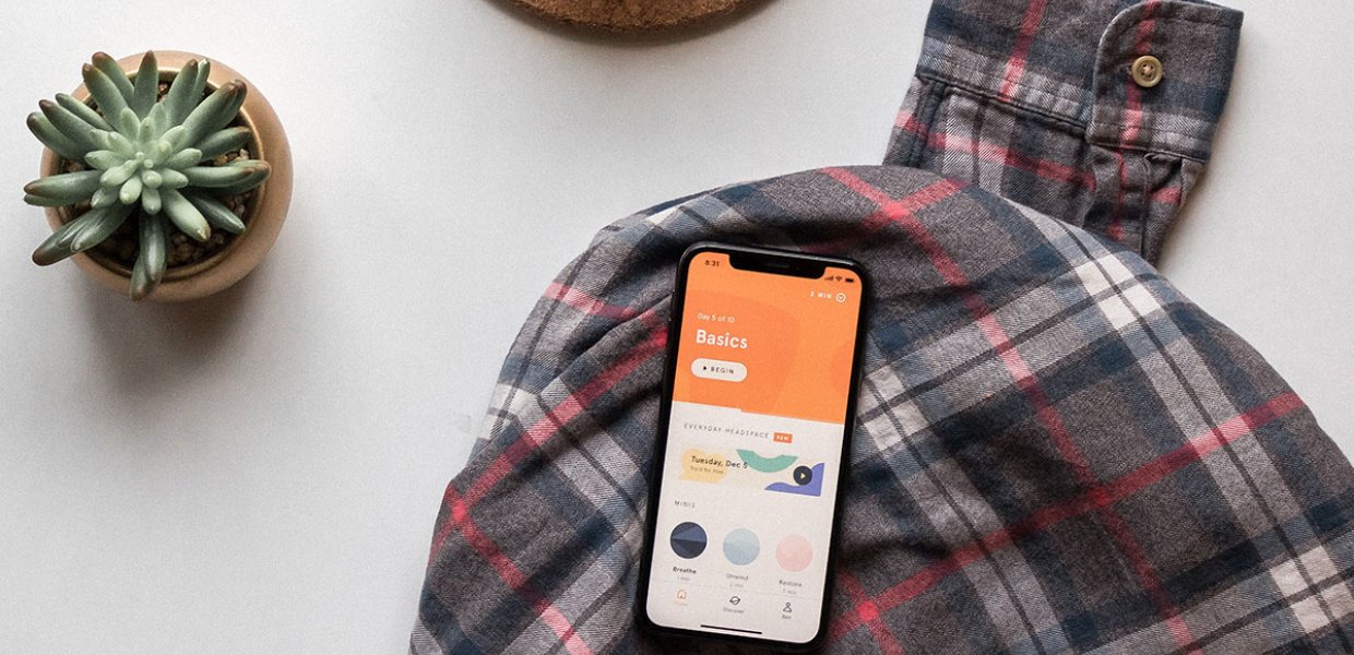 Photo of the Headspace app on a cellphone