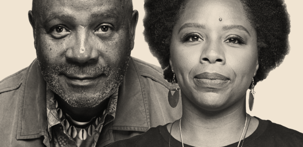 Photo of Emory Douglas and Patrisse Cullors