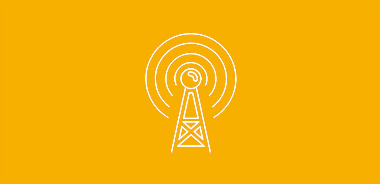 The DMA logo (a radio tower) against a yellow background