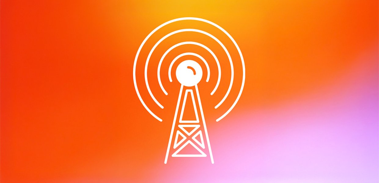 DMA logo against a pink and orange gradient background
