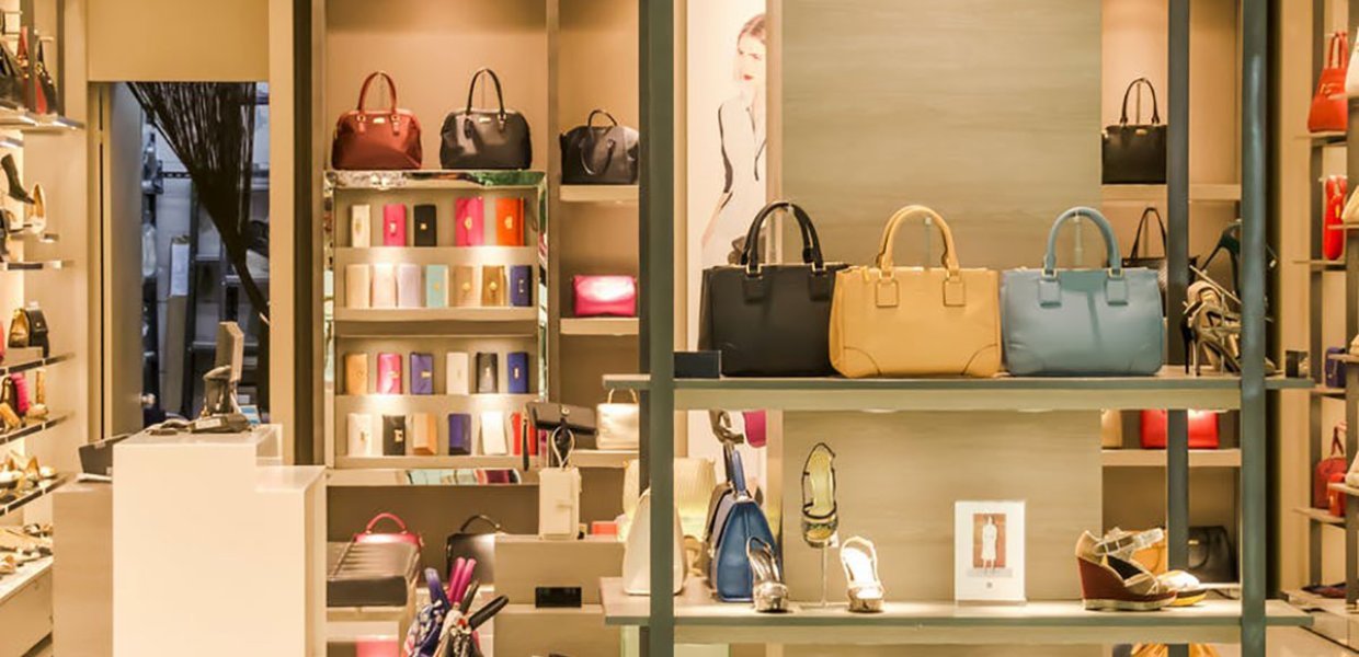 Photo of shopping bags in a store