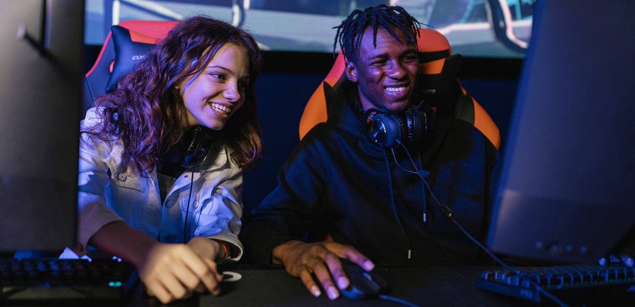 Two people gaming