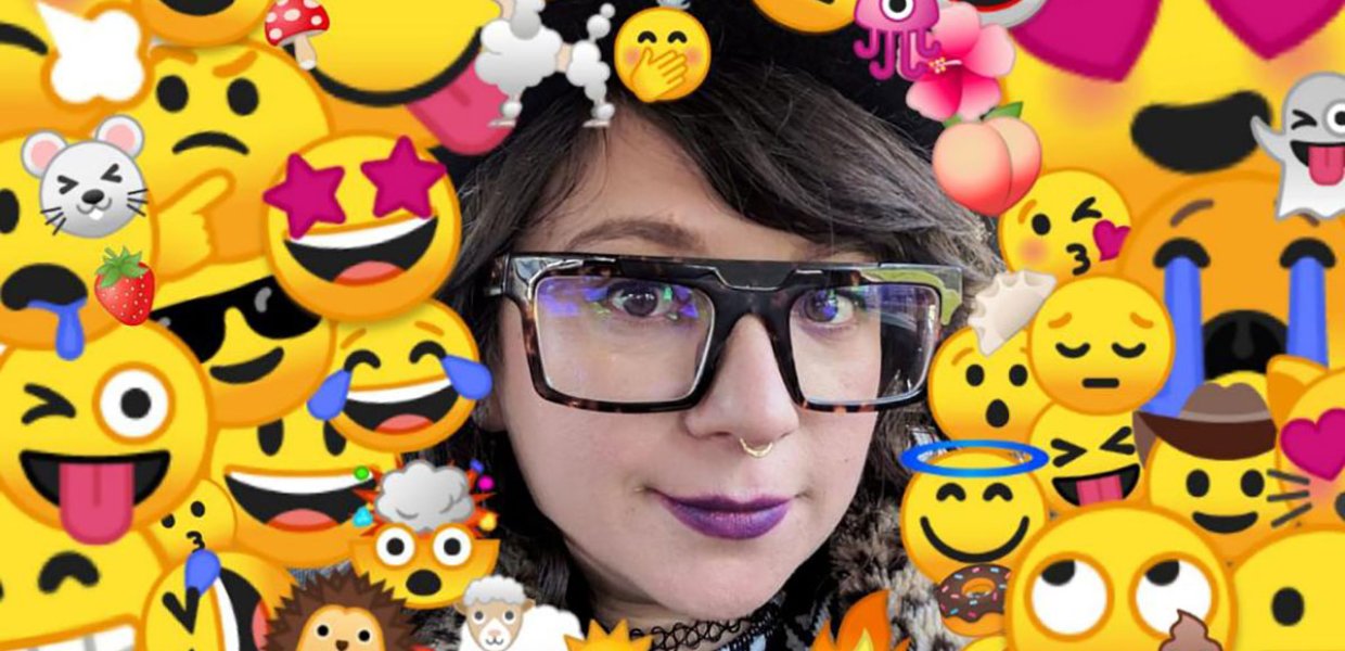 Cover photo of Jennifer Daniel surrounded by different emojis