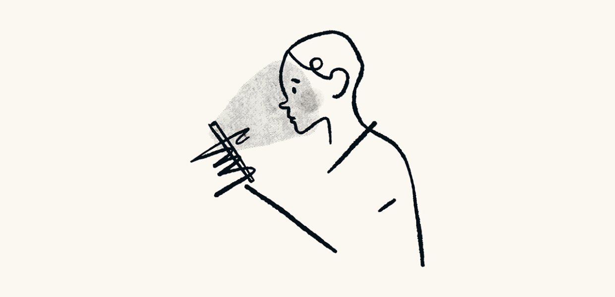 Graphic of person staring at phone