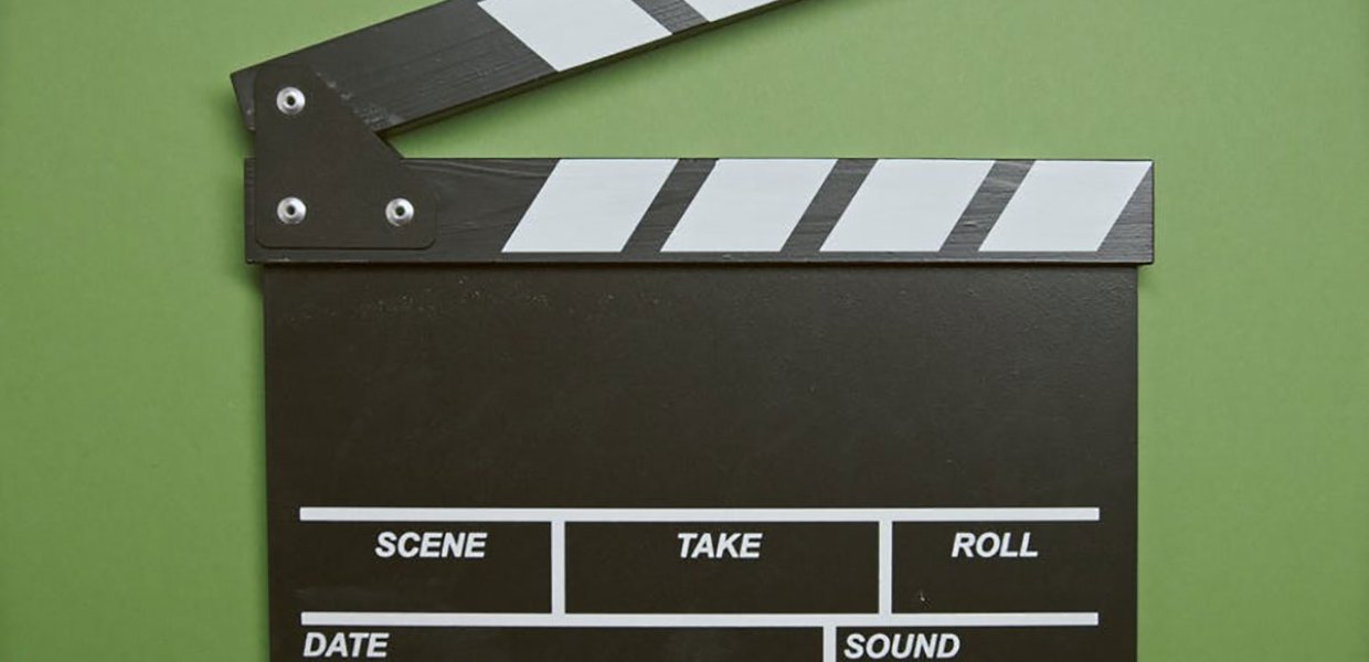 Photo of a movie clapper board