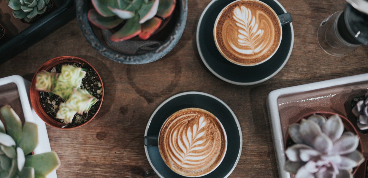 Photo of two coffee drinks