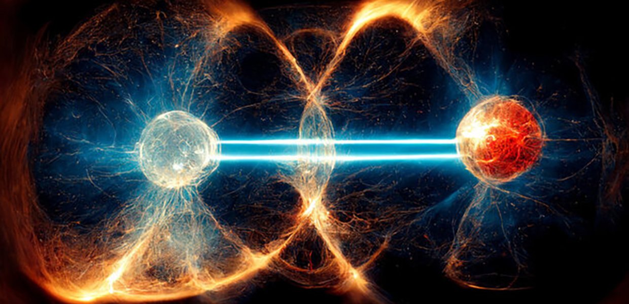 A graphic of nuclear fusion
