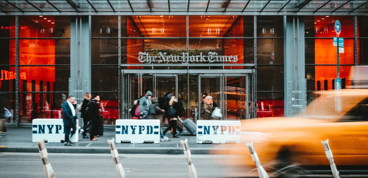 The New York Times building. 