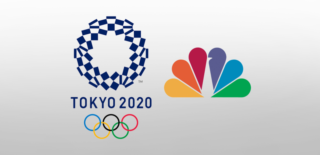 The Tokyo 2020 olympics logo next to the NBC logo
