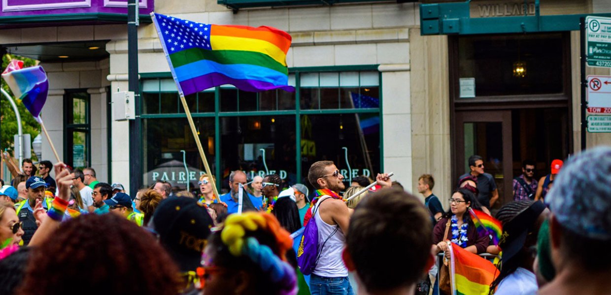 Photo of a pride parade