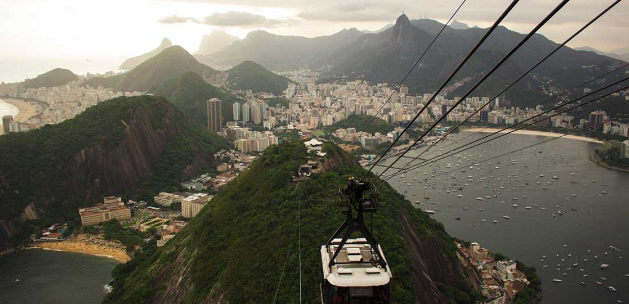 Photograph of a trolley on Pão de Açúcar mountain