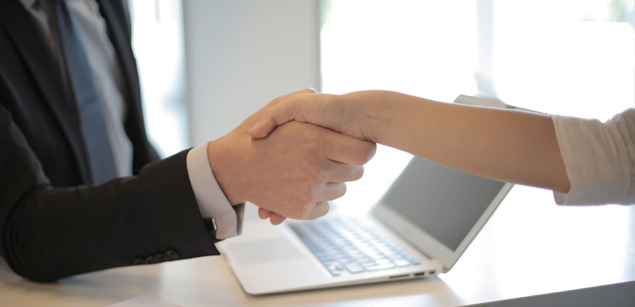 Professionals shaking hands