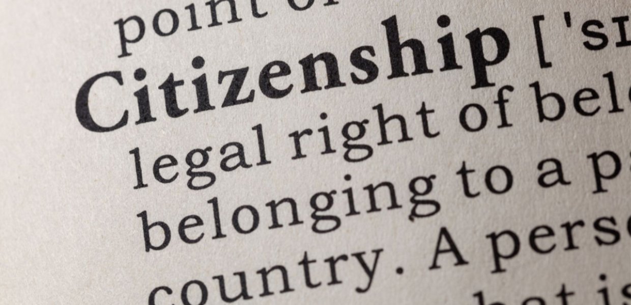 The definition of citizenship in a book.