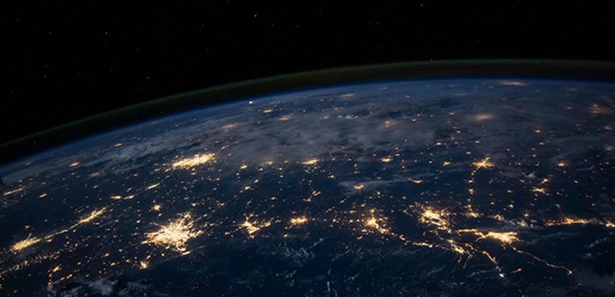 Image of a nighttime Earth from space
