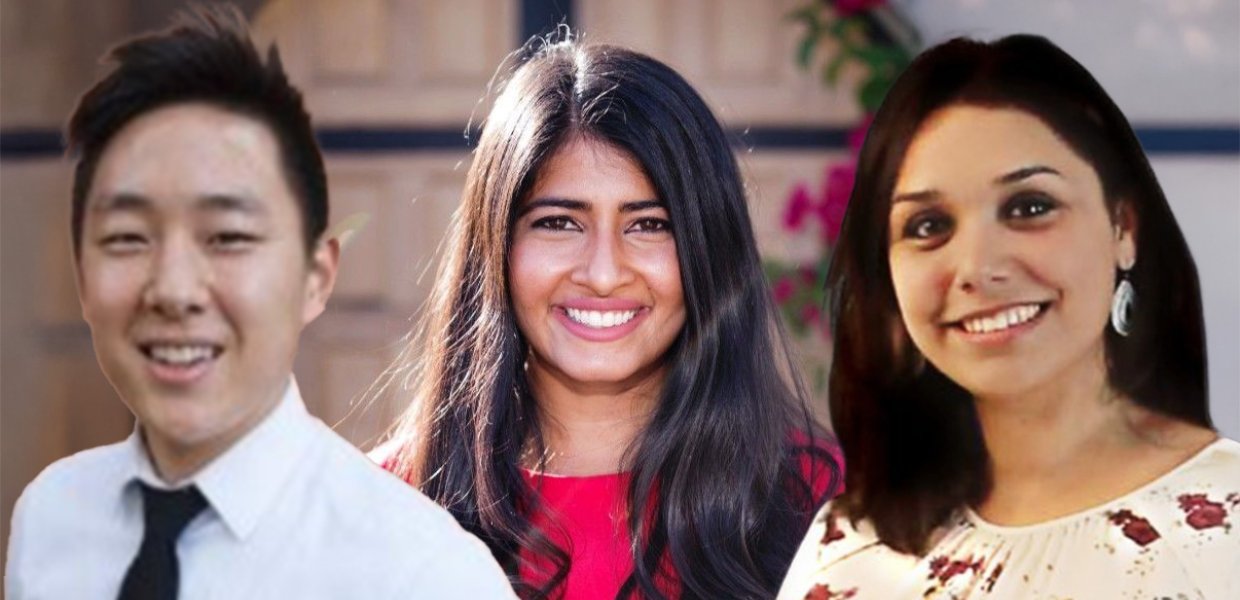 From left to right: Jason Suh, Noopur Chhabra, and Fabiola Rangel Ornelas