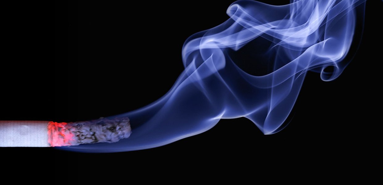 Photo of a lit cigarette