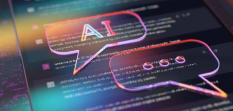Two text bubbles, one with the word AI, the other with an ellipses (...)