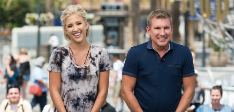 Savannah Chrisley, left, spearheaded a campaign to pardon her mother, Julie, and father, Todd, right.