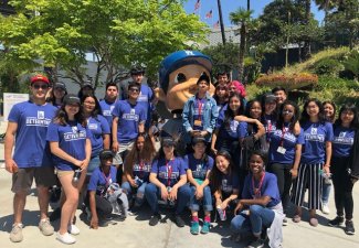Photo of students participating in the Annenberg High School Day Dodger Game