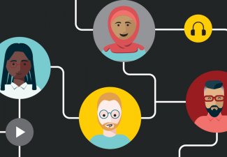 Illustration of music networking