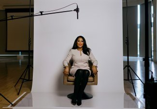 Woman sitting in chair