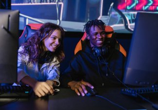 Two people gaming