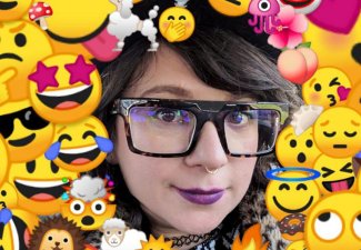 Cover photo of Jennifer Daniel surrounded by different emojis