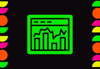 A green graph with multicolored circles to the side of it