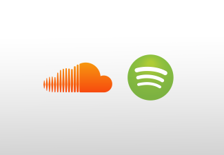 Photo of the Soundcloud and Spotify logos