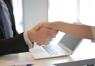 Professionals shaking hands