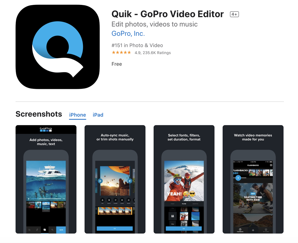 quik desktop video editor