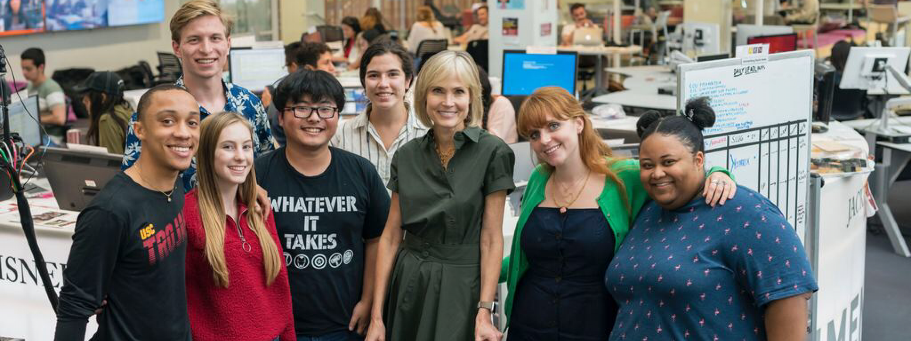 Photo of USC Annenberg students with Dean Willow Bay