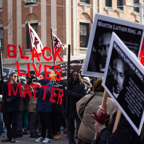 The #MillionsMarchNYC near Washington Square Park in Manhattan, December 2014.