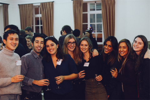 LSE Global Media students enjoy the anniversary reception in London.