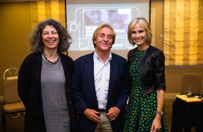 Photo of Sonia Livingstone, Jim Steyer, and Dean Willow Bay in London to discuss the results of The New Normal report.