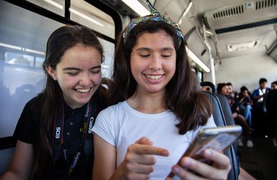 Photo of two people during the Annenberg Youth Academy