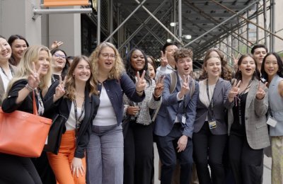 Photo of a group of students posing for the camera