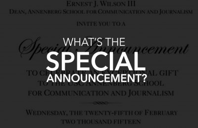 What's USC's "Special Announcement"?