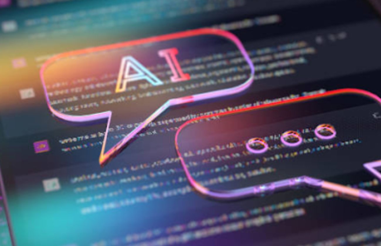 Two text bubbles, one with the word AI, the other with an ellipses (...)